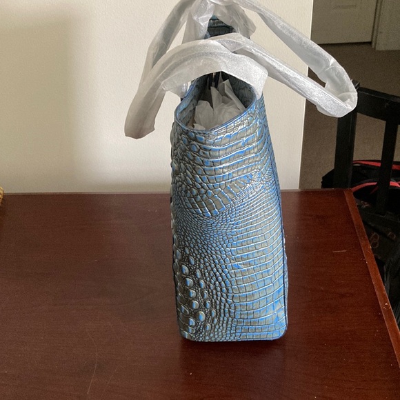 Brahmin Blue Embossed Tote Bag - Picture 2 of 6
